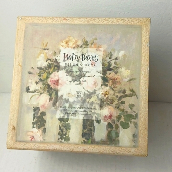 Bob's Boxes Decorative Victorian Garden Graphic Stoage Box/Bin 7" X 7" X 7" EUC - Picture 8 of 10